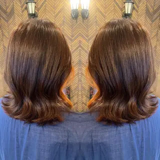 セミロング カラー tocca 💜石田愛結💜のヘアスタイル