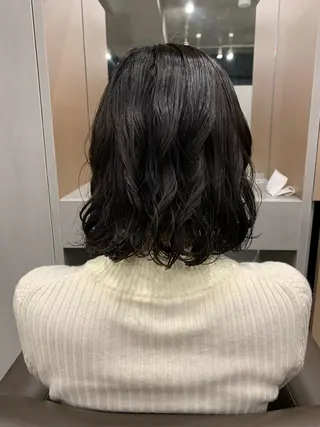 ショート カラー ボブパーマコテ巻き風 パーマNo1深江秀平のヘアスタイル