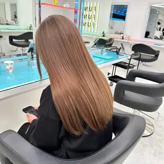 ミディアム ブラウンベージュ🤎 ブリーチなし🤎のヘアスタイル