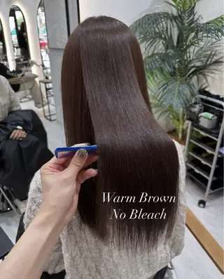 ロング カラー 赤み消し/オリーブ カーキ/福田れんのヘアスタイル