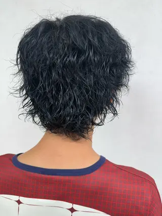 ミディアム パーマ メンズ パーマ/ハイトーン /吉田眞のヘアスタイル