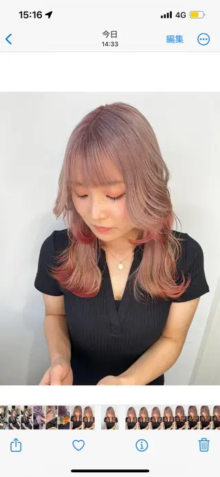 ミディアム カラー パーマ ヘアアレンジ メンズ キッズ ネイル マツエク・マツパ アイブロウ ダブルカラー 新宿のヘアスタイル