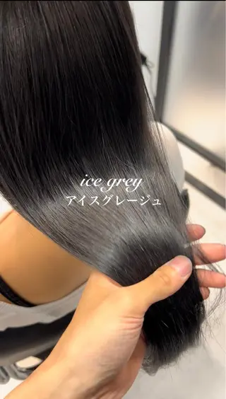 ミディアム カラー 縮毛矯正　野口 恵のヘアスタイル