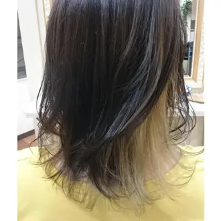 ミディアム カラー ヘアアレンジ グラデ❣️インナー 派手髪Fumiyoのヘアスタイル