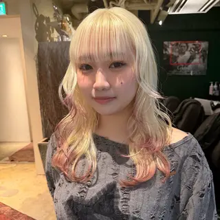 ミディアム カラー もりやま りりかのヘアスタイル