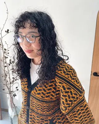 セミロング カラー パーマ ヘアアレンジ tatsumi/ボブ ウルフ/レイヤーのヘアスタイル