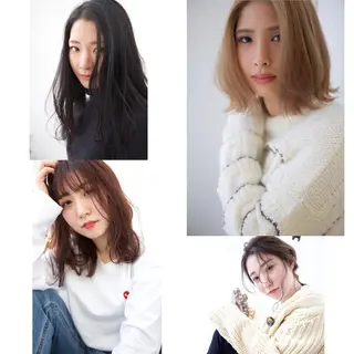 ミディアム カラー fio マナミのヘアスタイル