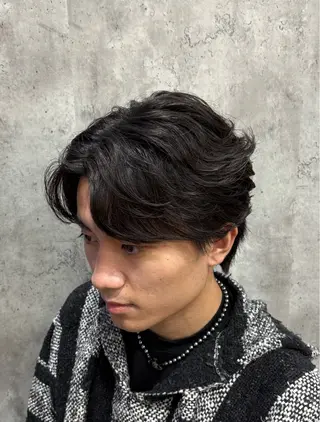 ショート パーマ メンズ 韓国風メンズ/毛流れ ヘアなら須田龍世のヘアスタイル