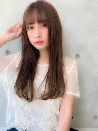 セミロング カラー 赤み消し韓国ヘア レイヤー縮毛🤍渡邉のヘアスタイル