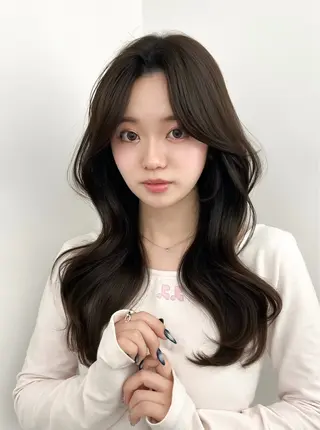 ロング カラー 韓国ヘア/顔周り ヘアセット/加藤優里のヘアスタイル