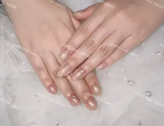 ネイル shineジェル& チップ長さだしのネイルデザイン