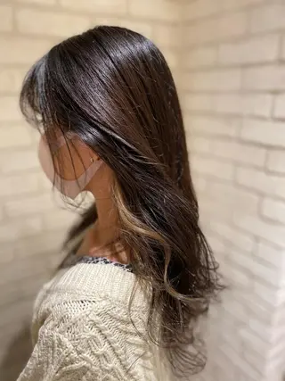 セミロング カラー 田中 アキオのヘアスタイル