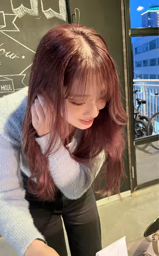 ロング カラー the OSCAR所属・韓国ヘアスタイリスト Harukaのヘアスタイル