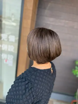 ショート カラー 太白区白髪ぼかし/ ボブカット/千葉達人のヘアスタイル