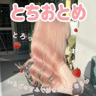 セミロング カラー 韓国ヘア特化💍 tiam💍ブリーチのヘアスタイル