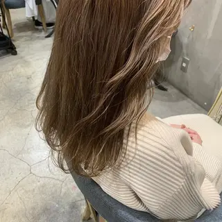 セミロング カラー ヘアアレンジ 髪質改善カラー&TR 縮毛矯正/弱酸性矯正のヘアスタイル