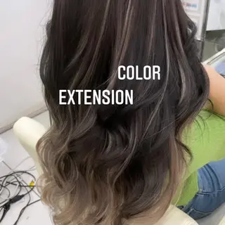 ロング カラー エクステ🩵ブリーチ 韓国ヘア🩵KAEのヘアスタイル