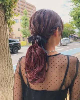 セミロング ヘアアレンジ 小日向 沙織のヘアスタイル