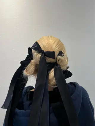 セミロング ヘアアレンジ ヘアセット/ふわモテ yuki♡♡のヘアスタイル