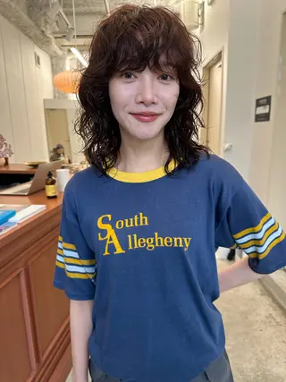 セミロング パーマ 渡邉 悠斗のヘアスタイル