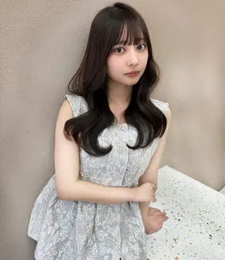 ロング 韓国ヘア/透明感 カラー/金子 愛優のヘアスタイル