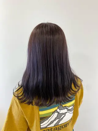 セミロング カラー ハイトーン/ウルフ /レイヤー/坂野幸伸のヘアスタイル