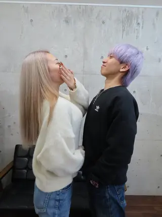 ミディアム カラー メンズ Yui/メンズカラー /シャドウパーマのヘアスタイル