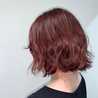 ミディアム カラー パーマ 透明感カラー 板橋　島村美咲のヘアスタイル