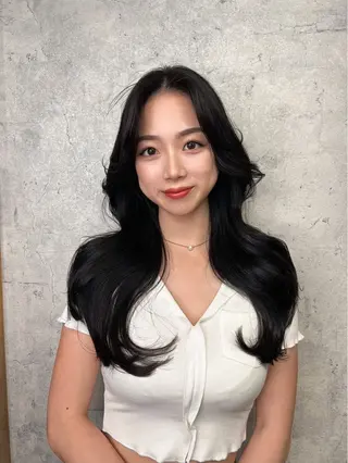 ロング カラー パーマ ヘアアレンジ foi. フォワ所属・🇰🇷韓国トレンド ヘア🇰🇷高田のヘアスタイル