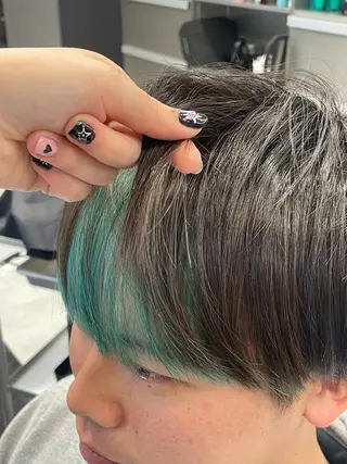 カラー メンズウルフ🐺♡ ブリーチ♡ヘアメ🎀のヘアスタイル