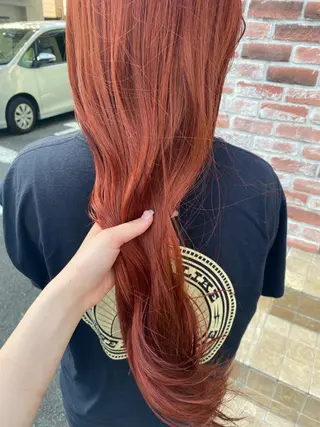 ロング カラー 関口 桃花🌷 暖色カラーのヘアスタイル