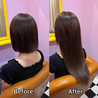 ロング シール＋ちび編み込み エクステ梅田🐨のヘアスタイル