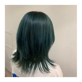 セミロング カラー あべ ゆうかのヘアスタイル
