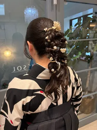 ヘアアレンジ つちだ ゆうひ / 暗髪カラー⟡.·のヘアスタイル