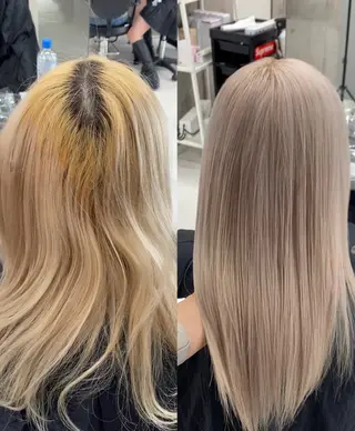 セミロング カラー ヘアアレンジ メンズ のん🎀ハイトーン/ レイヤーカット🐳のヘアスタイル