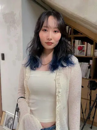 セミロング カラー パーマ/レイヤー 岩山丈一郎のヘアスタイル