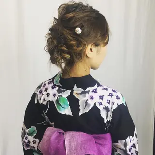 セミロング ヘアアレンジ ボブ/暖色/デザイン KOYUKI⛄️のヘアスタイル