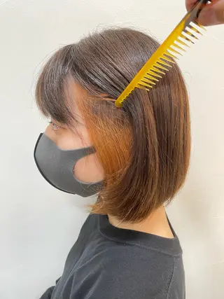 ミディアム カラー 🐥くまがい💛 ダブルカラー／パーマのヘアスタイル