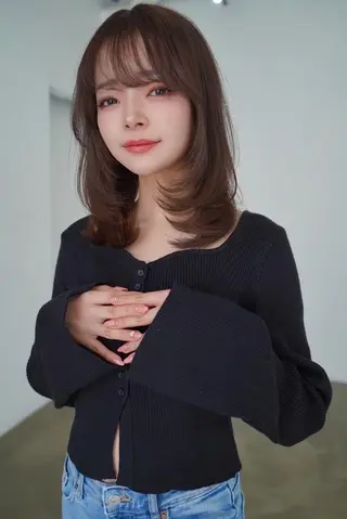 ミディアム ANGELICA LABO 梅田店のヘアスタイル