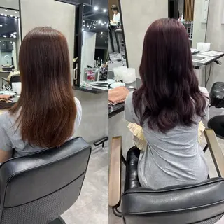 セミロング 濱川響太レディース カットモデルのヘアスタイル