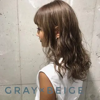 セミロング カラー YU-KA ✂︎ROSSOのヘアスタイル