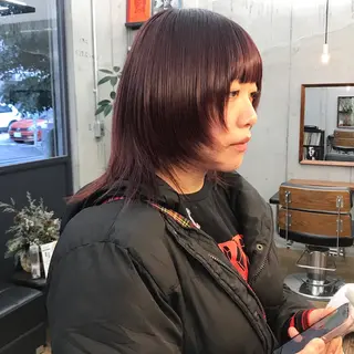 ミディアム カラー ✂︎ウルフ・ショート ✂︎MIKUNIのヘアスタイル