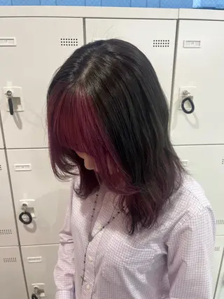 ミディアム カラー みう/仙台/暖色/ 艶髪/顔周りカット/のヘアスタイル