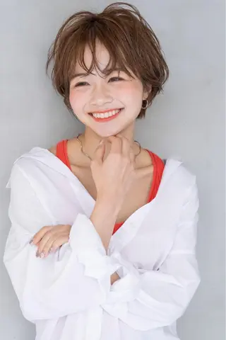 ショート カラー サイエンスアクア/艶 髪/レイヤー/清水のヘアスタイル