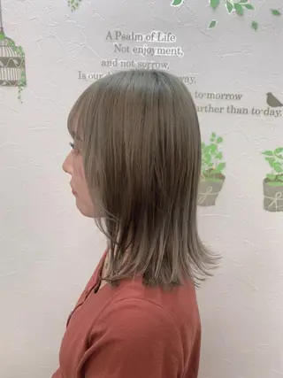 ミディアム カラー 菅沼 まみのヘアスタイル