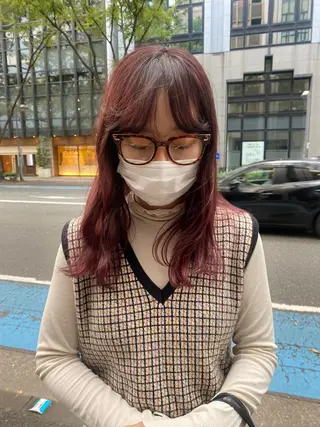 セミロング シェアサロンコネクト所属・Chiho/ 博多/パーマ/ボブのヘアスタイル