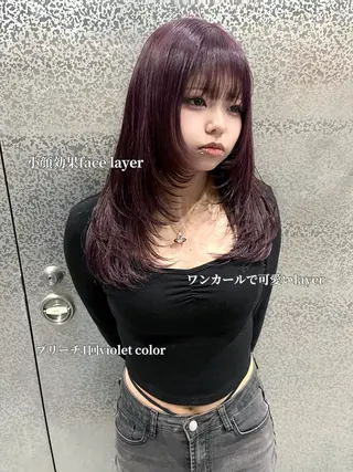 セミロング カラー 尾崎隼大 レイヤー/韓国ヘアのヘアスタイル