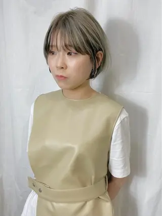 ミディアム カラー Piaコータロー ハイトーン&‪ボブのヘアスタイル