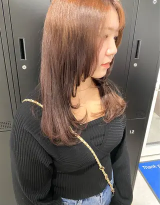 ミディアム カラー 髪質改善絹髪質感TR レイヤーカット/熊澤のヘアスタイル