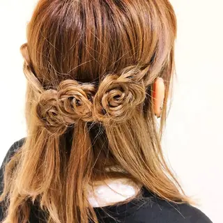 ヘアアレンジ 浜田りほ Luxbe 博多バスターミナルのヘアスタイル